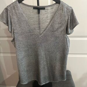 White House Black Market Gray Short Sleeve Tee